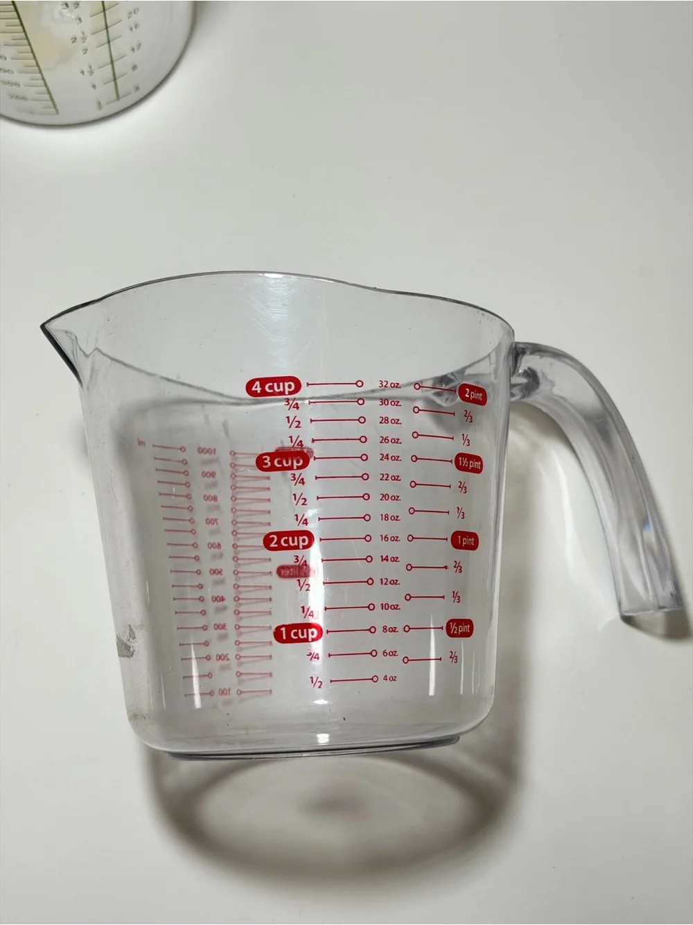 Set of 3 Clear Plastic Measuring Cups set